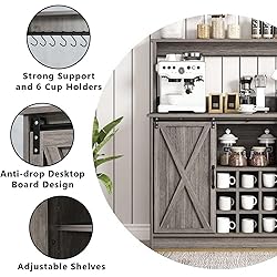 4ever2buy Farmhouse Coffee Bar with 6