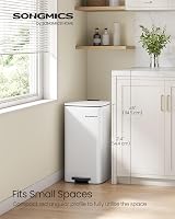 SONGMICS 30 L Kitchen Bin Steel Pedal Trash Can with Inner Bucket view 3