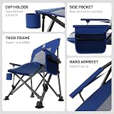 EVER ADVANCED Oversized Folding Camping Chair with Lumbar Support 230KG Blue view 7