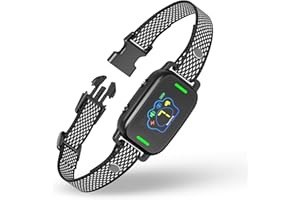 CAWJUG Bark Collar for Dogs, Rechargeable Bark Shock Collar with 9 Shock Levels, Anti Barking Collar for Dogs with 7 Adjustable Sensitivities, 5 Working Modes, Bark Collar for Large Medium Dogs