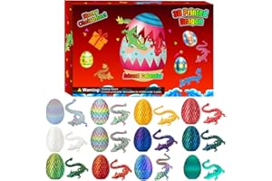 ELETON Advent Calendar 2025, 3D Printed Dragon Eggs with Dragon Inside, Christmas Gifts for Child, Fidget Toys for kids, 3D Printed Animals Collectibles for Adults Teens Kids
