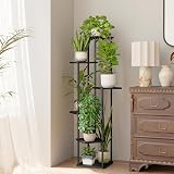 Bamworld 6 Tier Plant Stand Indoor Tall Metal Plant Shelf Black view 3
