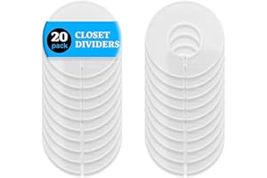 ERA ACCENTS 20 White Closet Dividers for Hanging Clothes – Clothing Size Rack Dividers and Closet Organizers