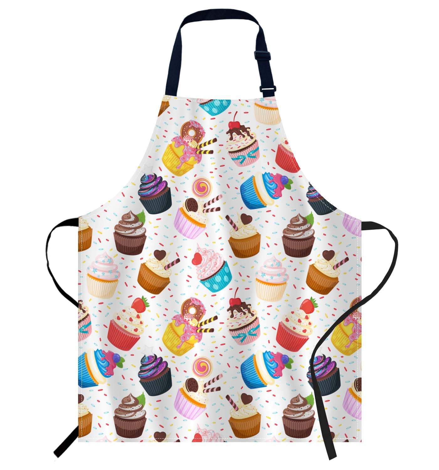 Smooffly Sweet Cupcake Apron - Chefs Apron for Men & Women, Kitchen & BBQ Bibs