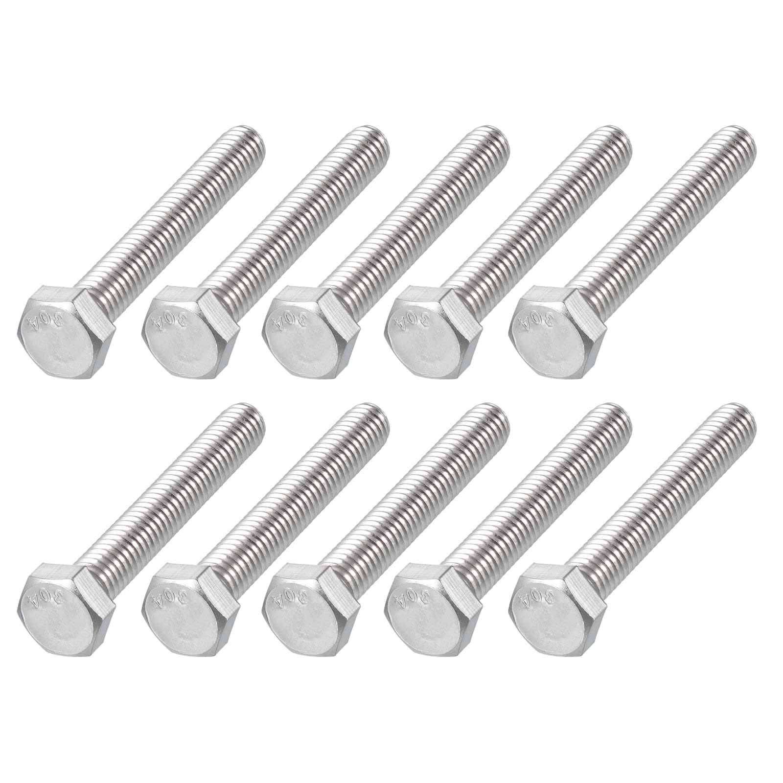 METALLIXITY Hex Head Bolts (5/16-18 x 2-3/4") 15Pcs, 304 Stainless Steel 18-8, Fully Threaded, External Hex Drive, Plain Finish, Hex Head Screw Bolt, Silver — image 1