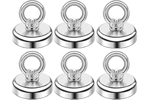 DIYMAG Magnetic Hooks, 60 lbs(27 KG) Pulling Force Rare Earth Magnetic Hooks with Countersunk Hole Eyebolt for Workplace, Hom