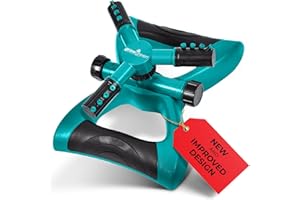 GrowGreen Sprinkler, Sprinklers for Yard, Rotating Lawn Sprinkler, Sprinklers for Yard Large Area, Lawn Sprinklers, Powerful and Even Watering for Lawns and Gardens, Water Sprinkler