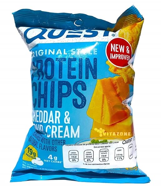 QUEST NUTRITION PROTEIN CHIPS, CHEDDAR & SOUR CREAM,...