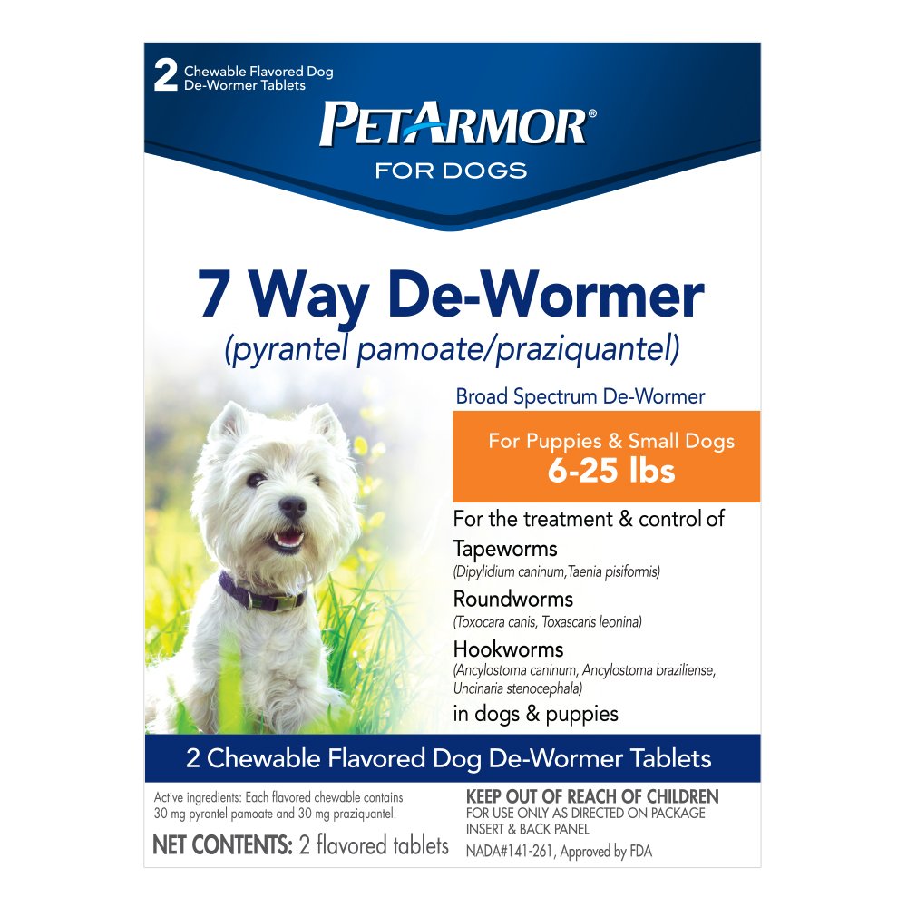 PETARMOR 7 Way DeWormer (Pyrantel Pamoate and Praziquantel) for Dogs