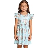 JONGOS Easter Toddler Girl Dress Outfit Short Sleeve Bunny Princess Party Dress Summer Clothes 5-6Y