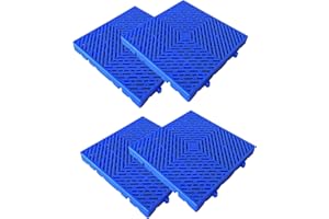 RHFUGBOJ Plastic Pallets, Lightweight Moisture-Proof Floor Pallets, Breathable Grid Ventilation Pallet, for Kitchen Supermarket Garages Outdoor Closets Storage Rooms (4pcs-15.74 * 15.74 * 1.96IN)