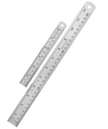 Steel Rulers Micro Mr. Pen Steel Rulers, 6 inch and 12 inch Metal Rulers, Pack of 2 in ...