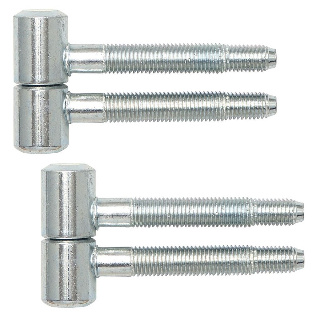 Gedotec Door Hinges for Interior Doors Renovation Hinges 2-piece Drill-in Hinges for rebated Wooden Doors | Size ø 16 mm | Metal Blue Galvanized | Load Capacity up to 40 kg