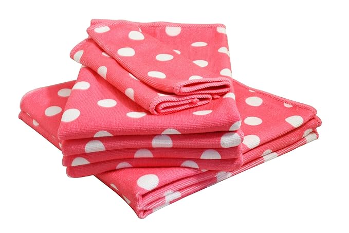 Aqua Clean Kristall Pünktchen Reinigungstücher 8tlg. (Pink)