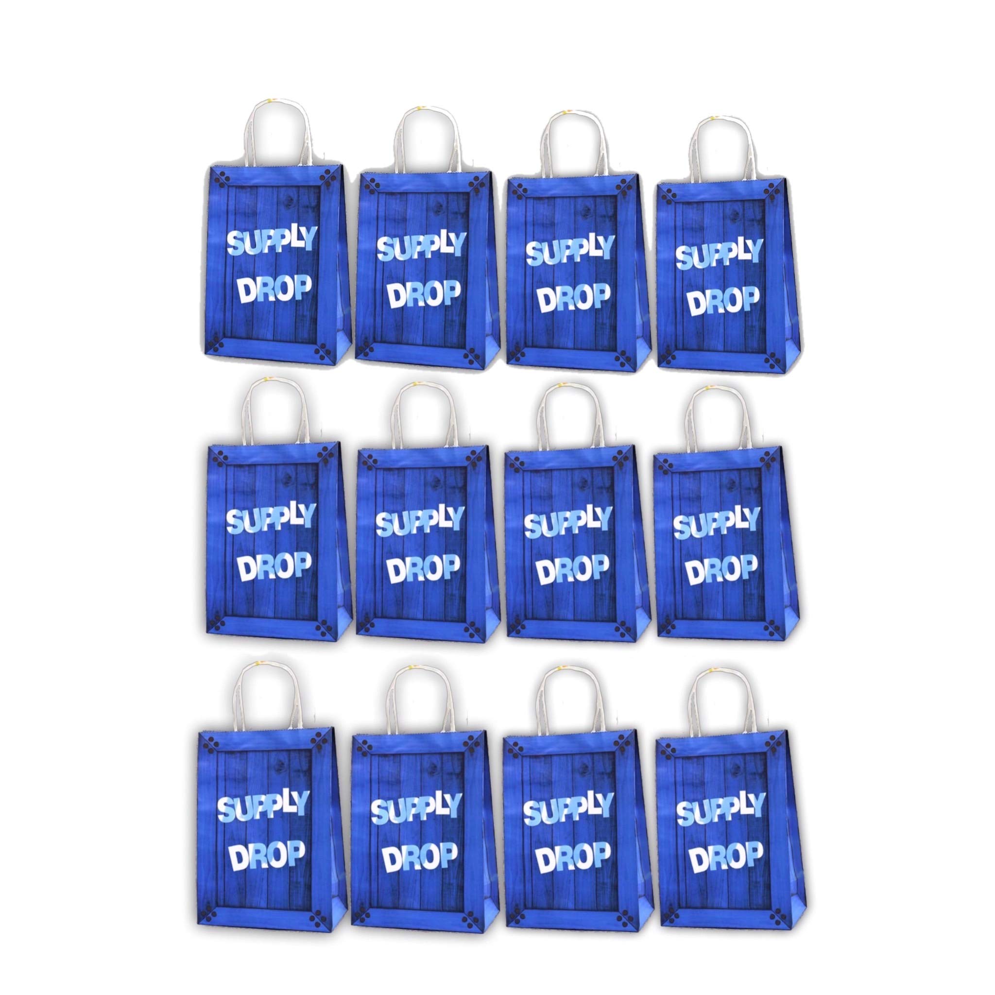 Gaming Party Bags for Kids – Fortnite Style Loot Bags – Boys Birthday Supplies – Video Game Theme Goodie Bags (12 pack)