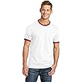 Port & Company Core Cotton Ringer Tee White/Red Small
