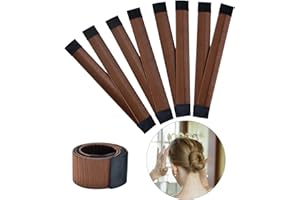 AICKER Magic Bun Makers 4 Pcs, Professional Donut Hair Shaper for Perfect Ballet Buns - Easy Kids Ballerina Hair Tool (Brown)