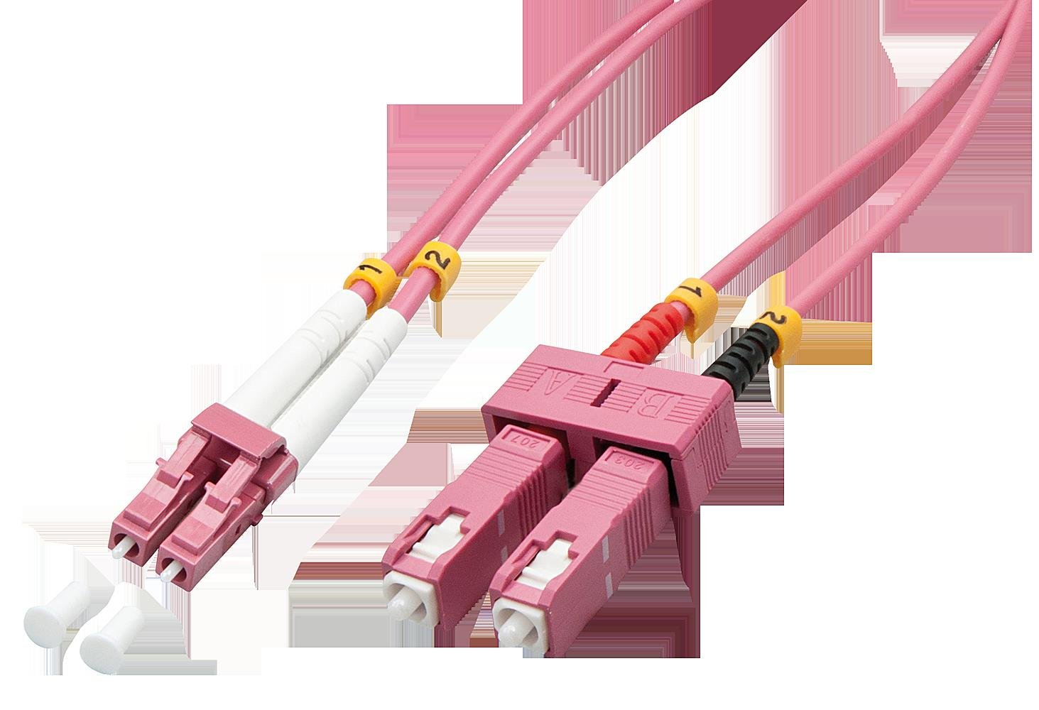 Lindy 46364 Fiber Optic Duplex Cable LC/SC OM4 10 m Pink