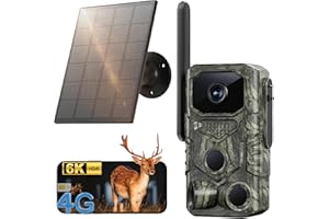 GYLIZIEX 4G LTE Cellular Trail Camera, 6K GPS Solar Battery Powered Game Camera 0.1s Trigger Motion Activated, IP67 Waterproof Trail Cam, Night Vision Wildlife Monitor Cameras, Built-in SIM Card,120 Wide Angle