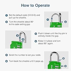 Puroma 1 Pack Combination Lock for Locker 4 Digit