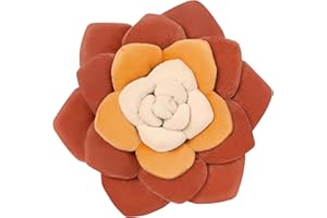 OtGalk Flower Succulent Throw Pillow - 17.8" Plant Shaped Cushion, Soft Plush Decorative Pillow for Bedroom & Living Room, Unique Purple Succulent Design, Home Decor Accen