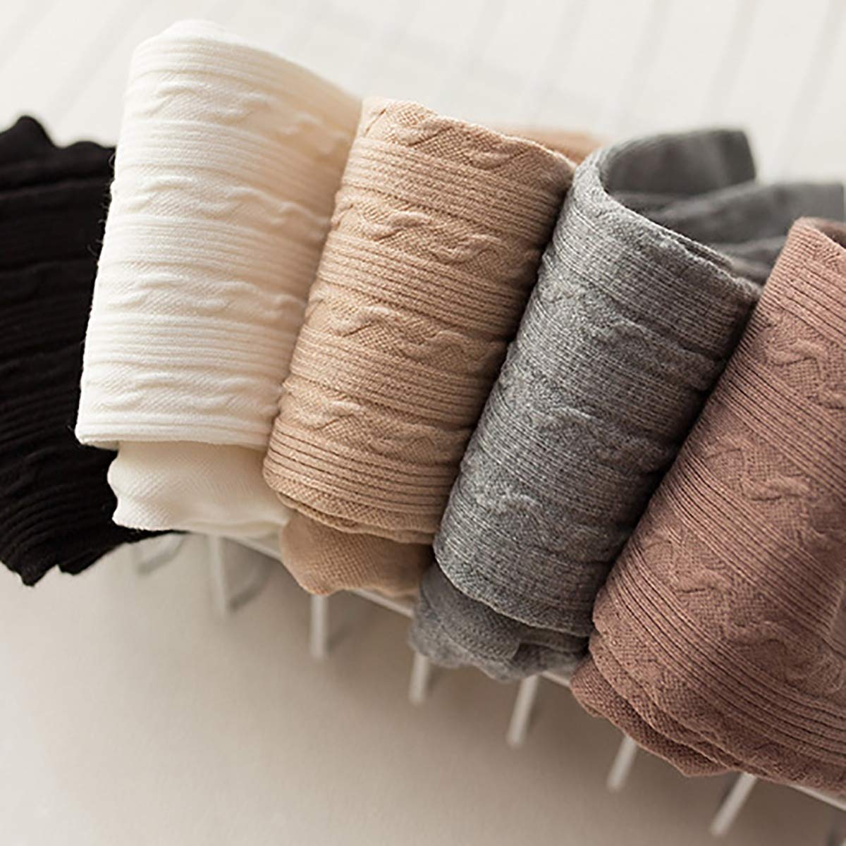3//5PCS Stretch Knit Girl Tights,Multicolour Fashion Full Length Footed Kid Toddler Tight Legging Pantyhose