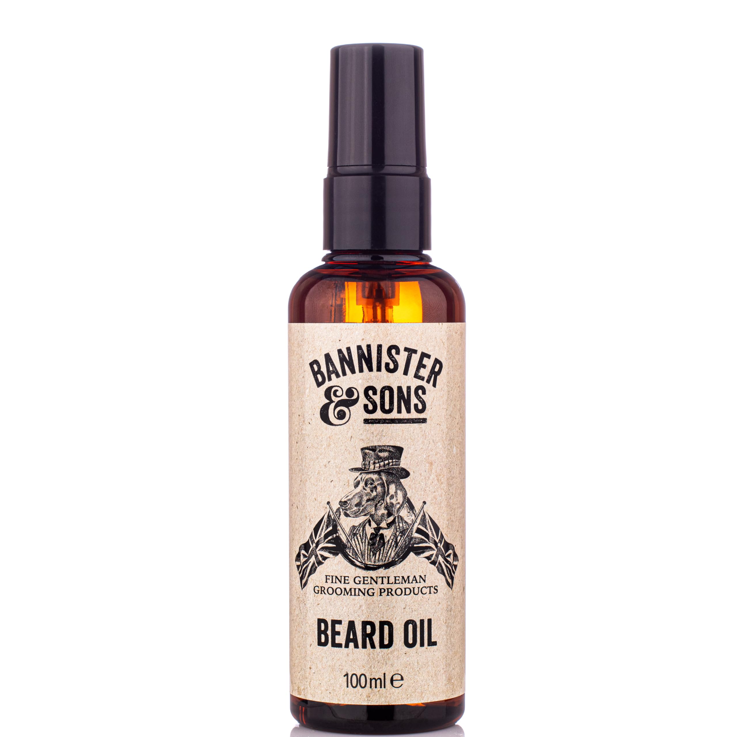 Bannister & Sons Mild Spicy Citrus Beard Oil - Nourishes Skin with Sweet Almond and Jojoba