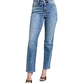 Judy-B Women's Casual Straight-Leg Jeans Vintage Wash Thermal High-Waisted Denim Pants Thermal Lining Design Soft