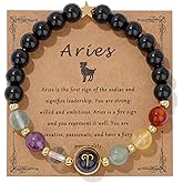 GolbalJew Zodiac Bracelets for Women 12 Constellations Healing Crystal Stone Beads Bracelet Birthday Zodiac Gifts Horoscope Spiritual Bracelet