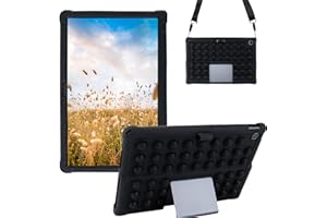 Sfulatdc Silicone Tablet Case with Shoulder Strap Built in Pen Holder and Stylus Pen Lightweight Soft Cute Cover Compatible w