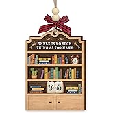 Book Christmas Ornament 2025 - Wooden Books Ornaments for Christmas Tree - Book Lovers Gifts for Readers, Women, Men, Nerd, Bookworm, Bookish - Bookshelf, Library Hanging Decorations