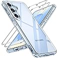 ivoler 3-in-1 Case for Samsung Galaxy S25 5G 6.2” with 2 Pack Tempered Glass Screen Protector[Full Coverage], [Military Grade Protection] Slim Phone Bumper Cover Clear [Non-Yellowing]