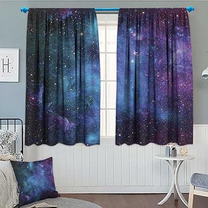 Space Decorations Room Darkening Wide Curtains Galaxy Stars In Space Celestial Astronomic Planets In The Universe Milky Way Print Decor Curtains By