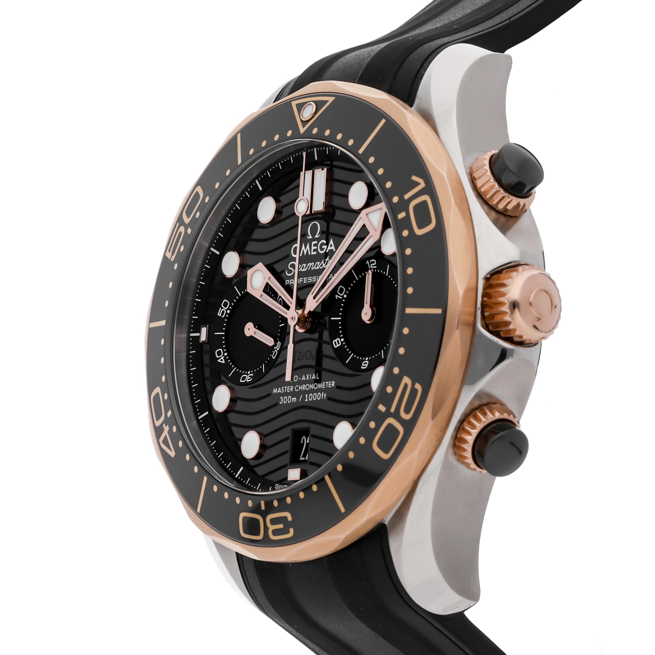 Omega Seamaster Diver 300m Co-Axial Master Chronograph Automatic Chronometer Black Dial Men's Watch 210.22.44.51.01.001