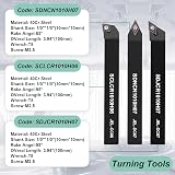 Donken Lathe Turning Tool Set 10mm Shank 7 Pieces Carbide Inserts view 2