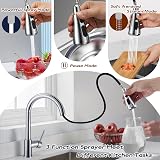 Peppermint Kitchen Taps Mixer Pull Out Spray 360° Swivel Chrome 1 Hole view 3
