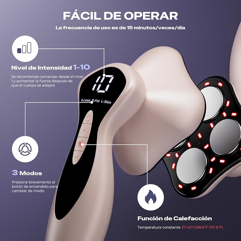 Masajeador Anticelulitico Reductor, 3 En 1 Masajeador Anticelulítico Eléctrico Profesional, Unisex Para Cintura, Vientre, Brazos, Glúteos Y Piernas