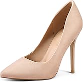 mysoft Women's High Heels Pumps Closed Pointed Toe Stiletto 4IN Heels Dress Wedding Shoes