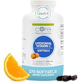 Core Med Science Liposomal Vitamin C 1000mg, 270 Softgels - Non-GMO | Natural Liposomal Vitamin C Supplement that Promotes Healthy Skin - Immune System Booster, Supports Collagen Formation