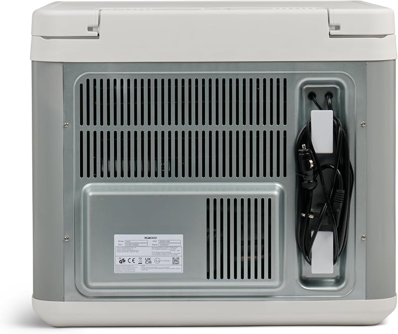 glacière à compresseur hybride IH45 - Congélateur, 43 litres, 12 V et 230 V, mini-réfrigérateur pour voiture, camping-car et camping, gris.
