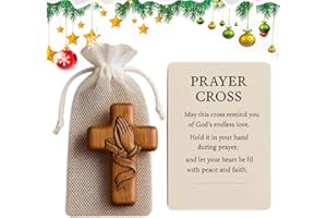 Wooden Pocket Cross,Handheld Praying Crosses | Decorative Wood Crucifix for Daily Devotion Memorials Family Catholics Collect