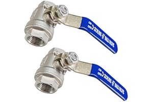 ZOUNI 1/2 Inch Ball Valve, Premium 304 Stainless Steel Full Port Forged NPT Ball Valve for Water Oil and Gas with Long Handle Shut Off Switch, 1000 WOG (2, FNPT x FNPT 1/2")