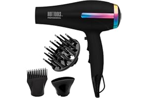 HOT TOOLS Professional Ceramic Rainbow Hair Dryer - Fast Drying Blow Dryer with Quiet Operation and Ion Technology for Long-Lasting and Shinier Hair - 1875 Watts