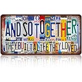 Vintage Family License Plate Wall Decor Metal Tin Sign 12 x 6 Inches - And So Together They Built A Life They Loved