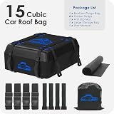 BOYUJK Car Roof Bag 425 L Waterproof No Rack Needed 6 Straps Blue view 8