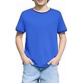 Haloumoning Boys Short Sleeve T-Shirts Kids Casual Summer Crewneck Shirts Fashion Tops Tees 5-14 Years