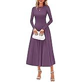 PRETTYGARDEN Womens Sweater Dress 2026 Long Sleeve Elegant Knit A Line Fall Wedding Guest Cocktail Midi Winter Dresses