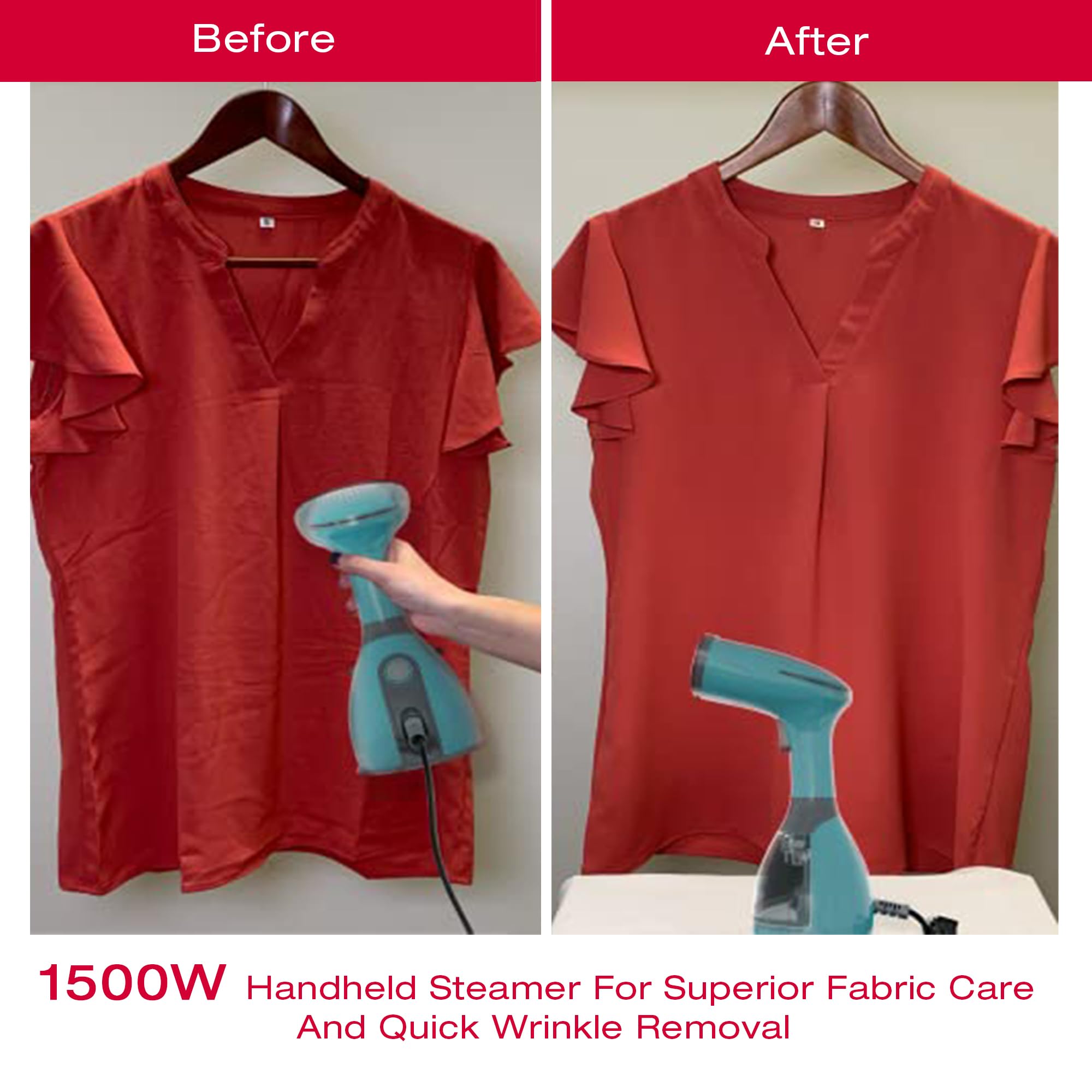 SINGER Handheld Garment Steamer | 1500W Powerful Steam | 20s Fast Heat-Up | 280ML Detachable Tank | Auto Shut-Off | Professional Wrinkle Remover for Clothes, Curtains & Upholstery