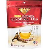 Prince of Peace Instant American Ginseng Tea, 30 Sachets – Healthy Drink, Caffeine-Free Energy-Boosting, Heavy Antioxidants, Made in the USA, Plant Extracts