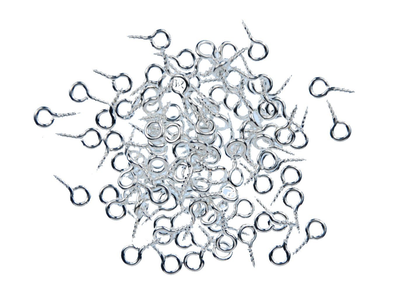 100X Eyebolts Screws Hole Screw Eye Bolts Eyelets 7mm Silver Plated Jewelry Making